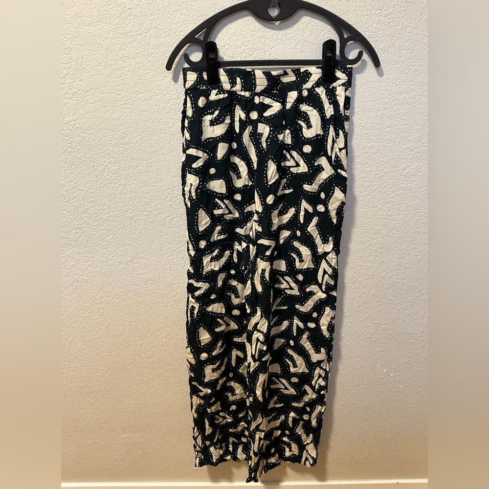 Olivaceous Black and Cream Patterned Pants